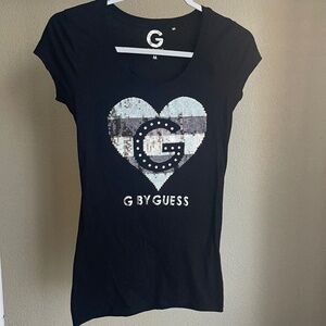 Black/Sequin Fitted Top